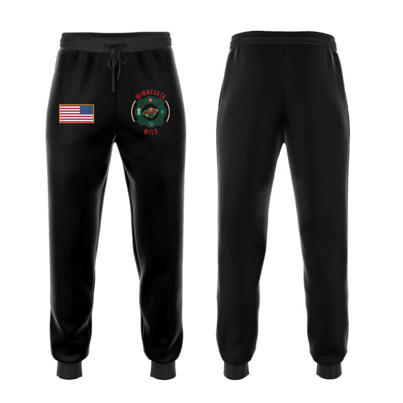 Minnesota Wild x 2024 Firefighter Appreciation Night Premium Limited Navy Pullover Zip Hoodie V3 - Image 4