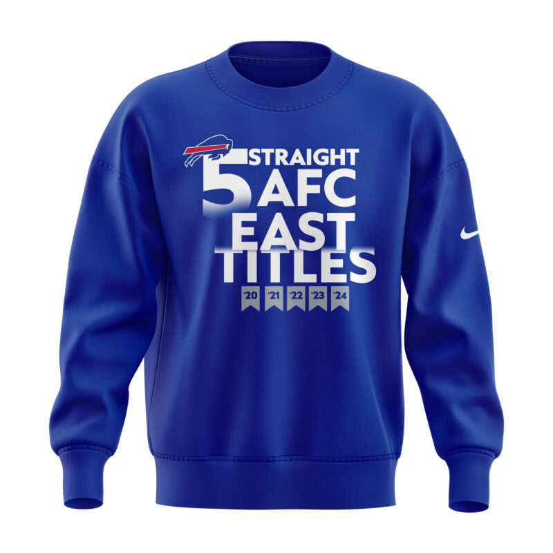 Buffalo Bills Nike 2024 AFC East Division Champions Sweatshirt (Blue, Red, Gray, Black) - Image 5
