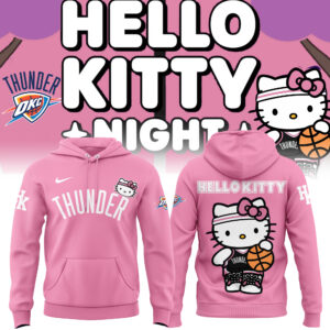 Limited Edition Oklahoma City Thunder x Hello Kitty Pink Hoodie 2024