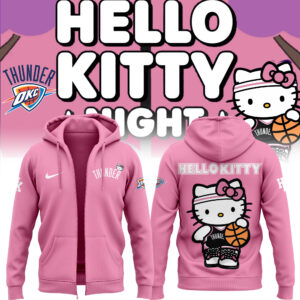 Special New Oklahoma City Thunder x Hello Kitty Pink ZipHoodie 2024