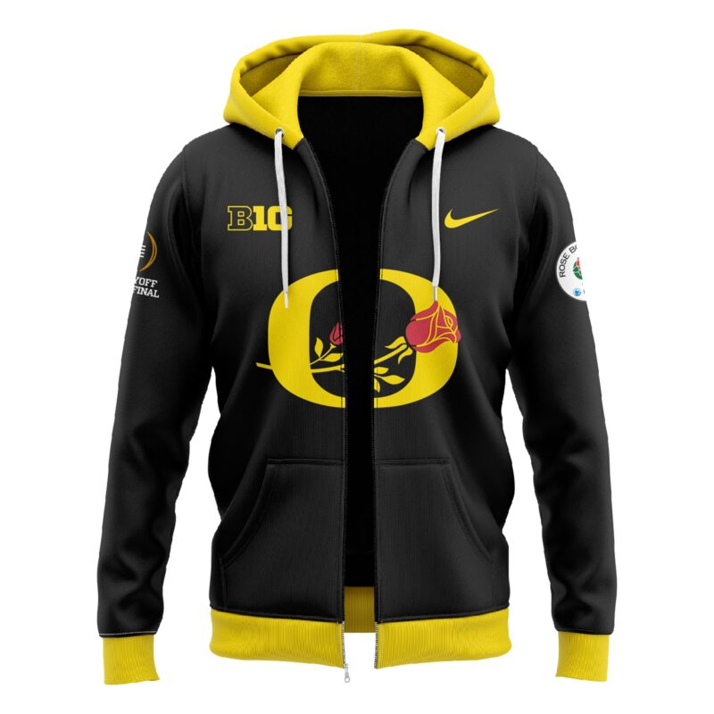 Oregon Ducks Rose Bowl Game 2024 Zip Hoodie V3 - Image 2