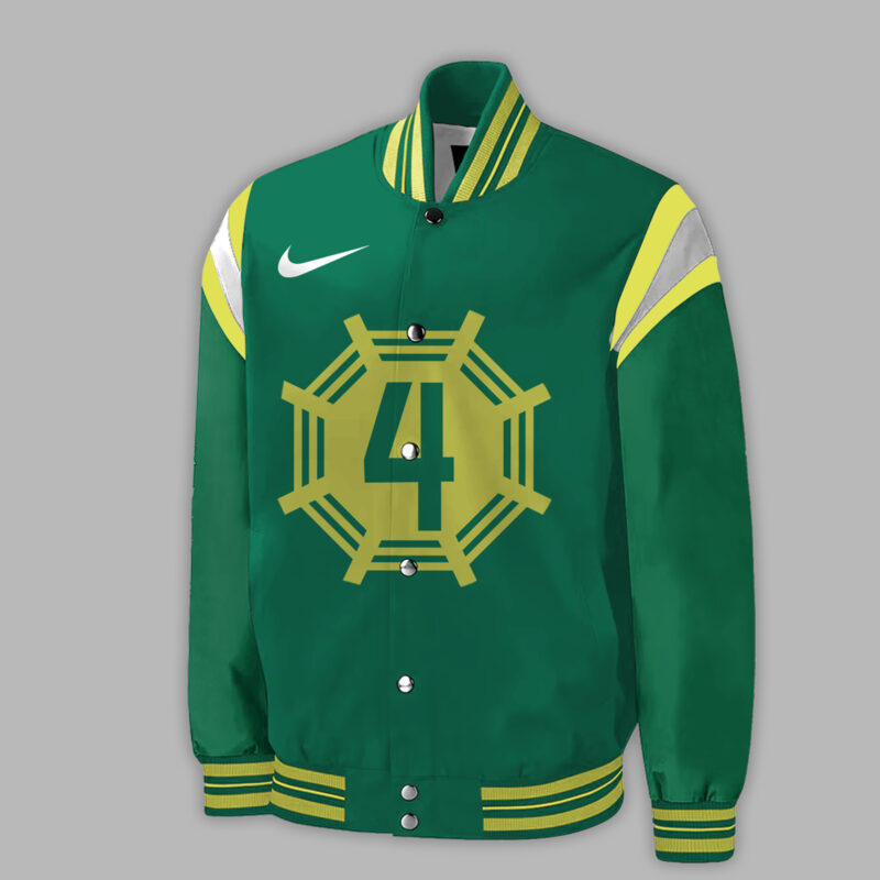 Oregon Ducks Football #4Spence Bomber Jacket 2023 - Image 2