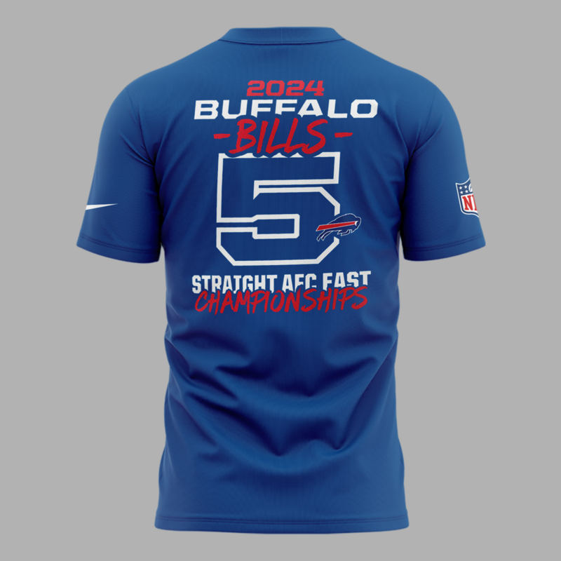 Buffalo Bills 5 Straight AFC East Division Champions TShirt - Image 3