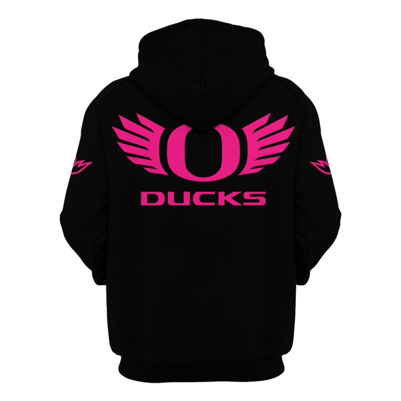 Women’s Nike Black Oregon Ducks Football 2024 Breast Cancer Hoodie - Image 2