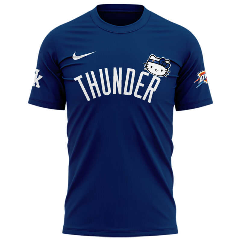 Special New Oklahoma City Thunder x Hello Kitty Tshirt 2024 - Image 2