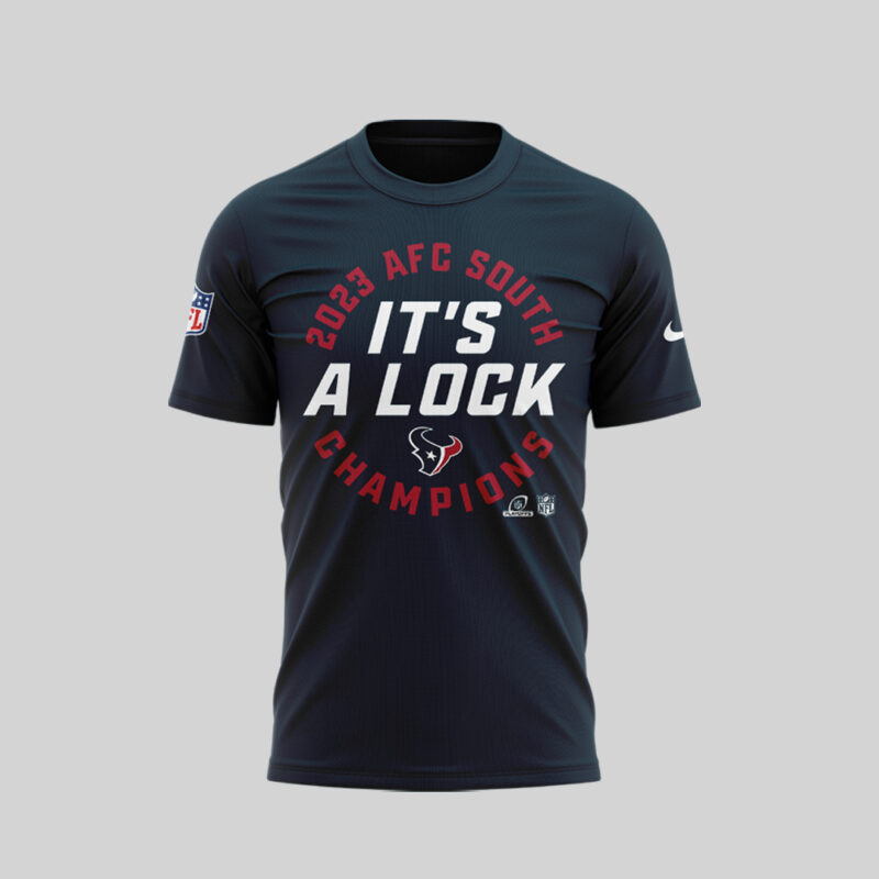 Limited Edition Houston Texans It’s A Lock AFC South Division Champions Tshirt - Image 2