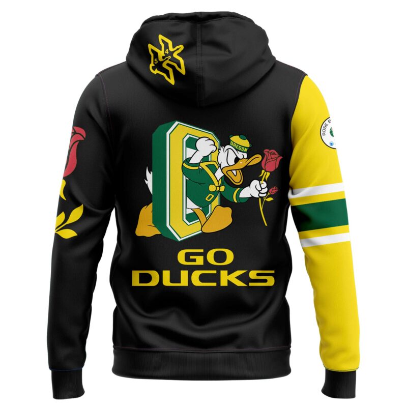 Oregon Ducks Rose Bowl Game 2024 Limited Zip Hoodie - Image 3