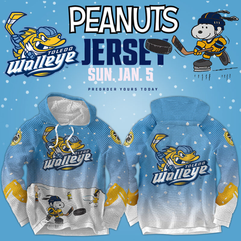 Toledo Walleye x Peanuts Night Limited Edition Hooded