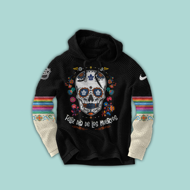 Unisex Nike Toronto Maple Leafs 2024 NHL Dia De Los Muertos Premium Limited Waffle Hoodie - Image 2