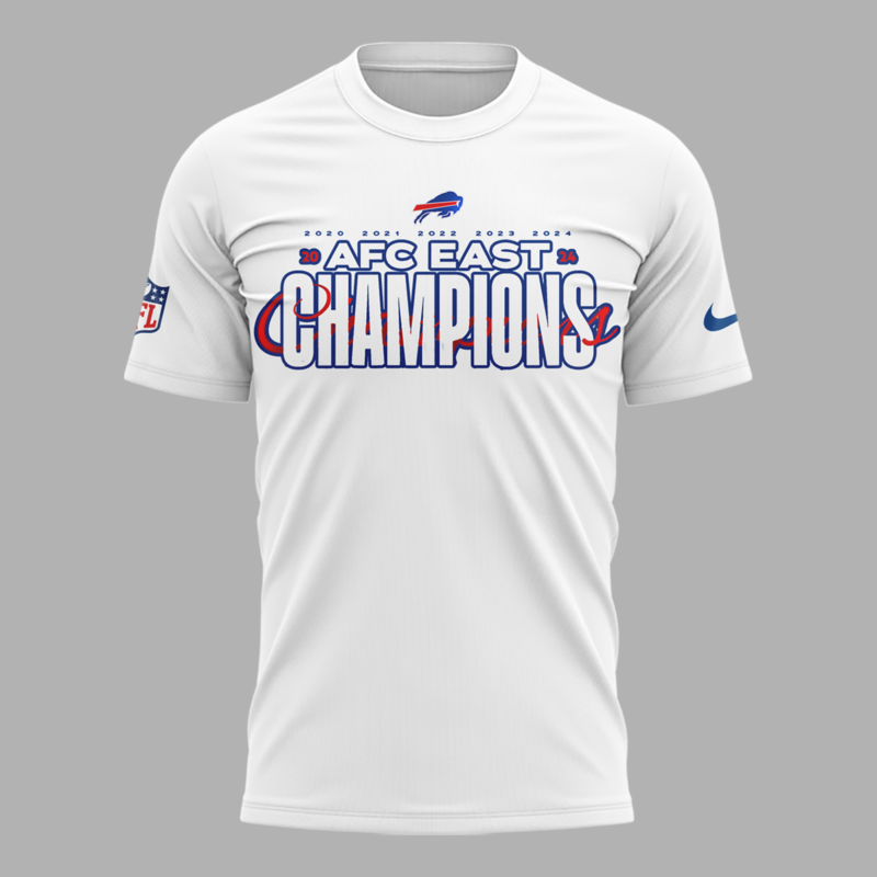 Buffalo Bills 5 Straight AFC East Division Champions T-Shirt - Image 2