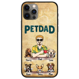 Personalized Phonecase For Dog Lovers/Cat Lovers Best Gift With Custom Names/ Pets Breed/Hair/Skin/Shirt/Beard - Petdad