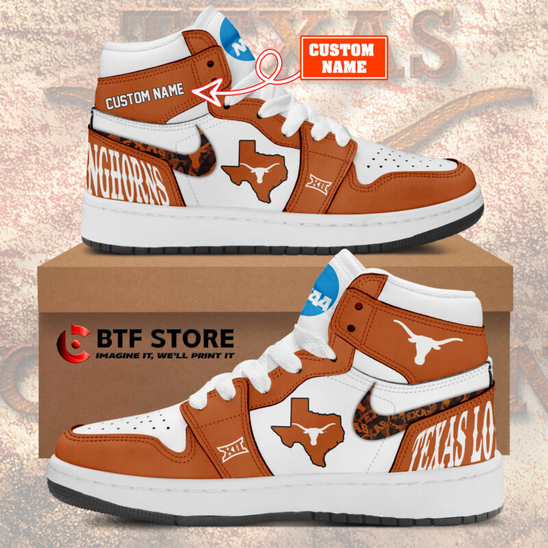 Personalized Texas Longhorns Sneaker Air Jordan 1 Shoes