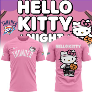 Special New Oklahoma City Thunder x Hello Kitty Pink Tshirt 2024