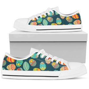 Print Design White Bottom Low Top Shoes
