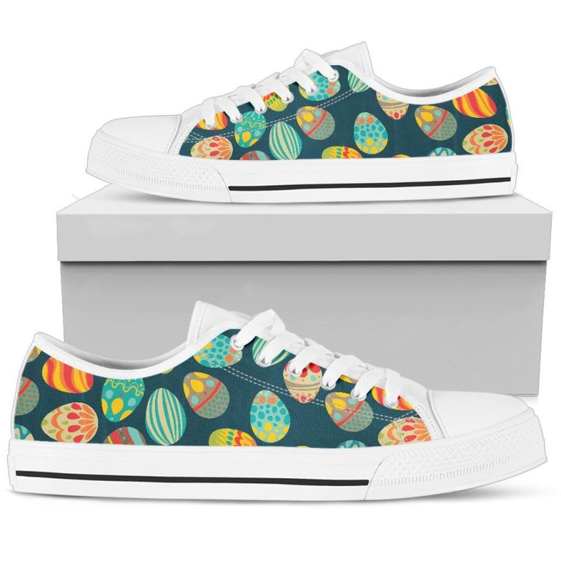 Print Design White Bottom Low Top Shoes