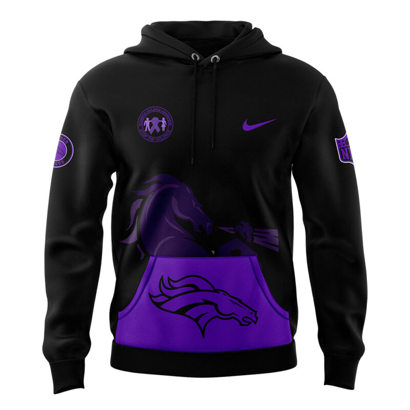 Men's Nike Black Denver Broncos 2024 Domestic Violence Awareness Month Hoodie - Image 2