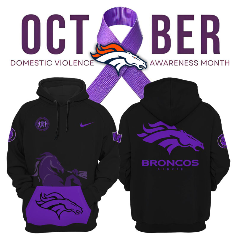 Women’s Nike Black Denver Broncos 2024 Domestic Violence Awareness Month Hoodie