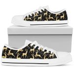 Gold Pattern Women Low Top Shoes
