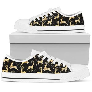Gold Pattern Women Low Top Shoes