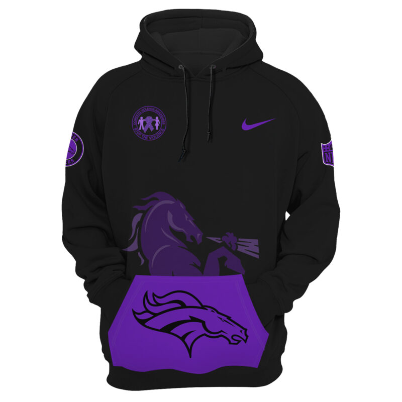 Women’s Nike Black Denver Broncos 2024 Domestic Violence Awareness Month Hoodie - Image 2