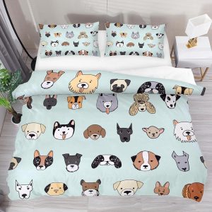 Cute Dog Face Bedding Set For Kids