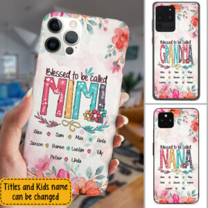 Personalized Grandma Phonecase, Blessed To Be Called Nana Phonecase Word Art, Cute Phone Case For Grandma