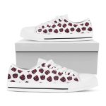 Purple Pumpkin Pattern Print White Low Top Shoes