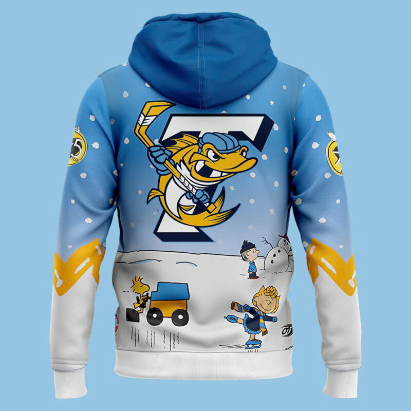 Toledo Walleye x Peanuts Night Limited Edition Pullover Zip Hoodie - Image 3