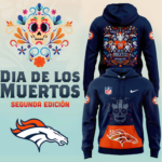 Denver Broncos 2024 MLB Dia De Los Muertos Premium Limited Hoodie V2
