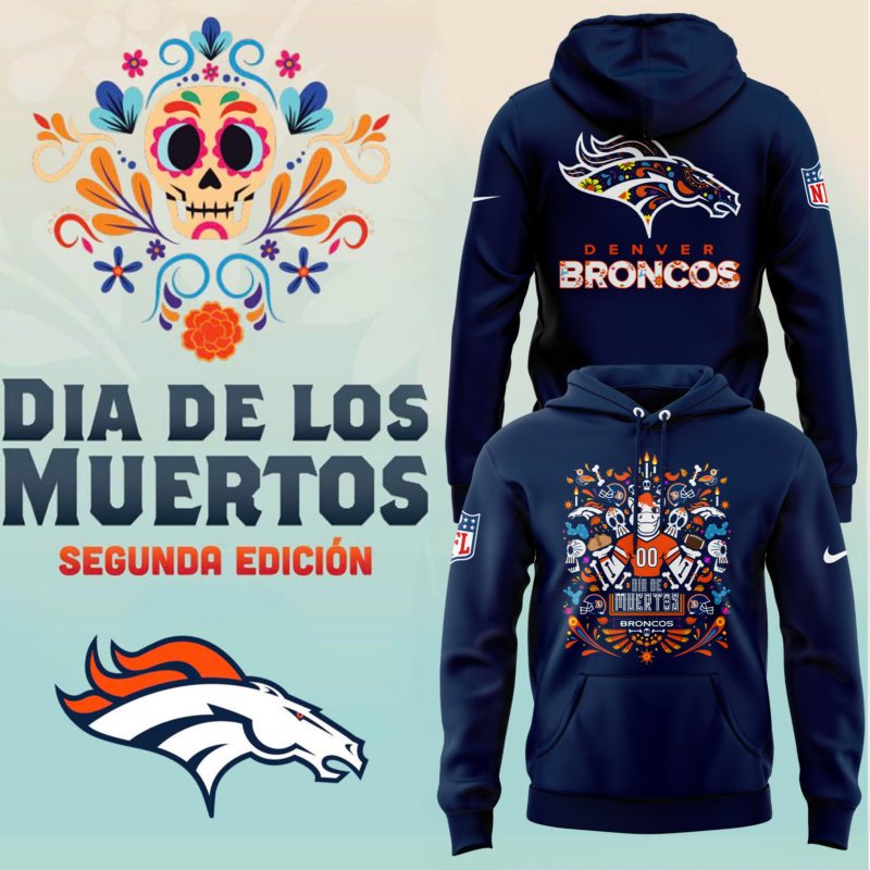 Denver Broncos 2024 MLB Dia De Los Muertos Premium Limited Hoodie V3