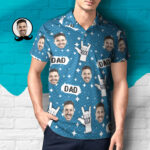 Men's Custom Face Polo Shirt Colorful Coconut Trees Personalized Hawaiian Golf Shirts