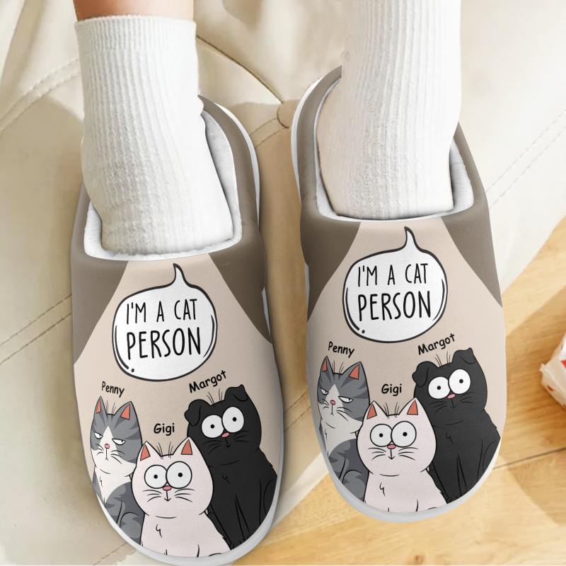Cat Person - Personalized Slippers - Image 2
