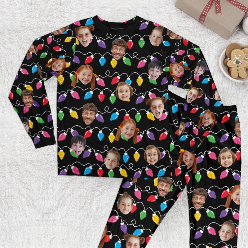 Custom Face Christmas Family Silly Xmas Leds - 6-10 Photos - Personalized Pajamas - Image 4