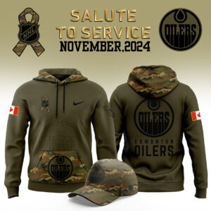 Men’s Nike Edmonton Oilers 2024 Camo Salute to Service Club Fleece Pullover Hoodie