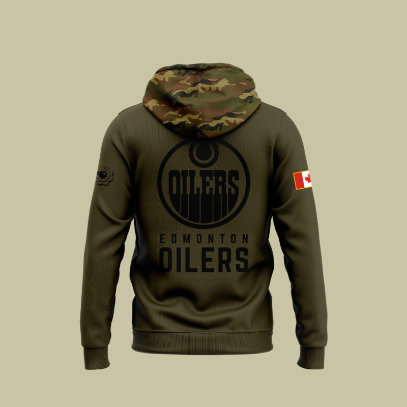 Men’s Nike Edmonton Oilers 2024 Camo Salute to Service Club Fleece Pullover Hoodie - Image 3