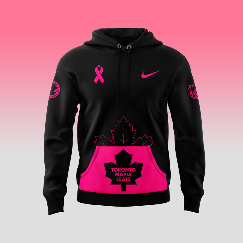 Men’s Nike Toronto Maple Leafs 2024 NHL Breast Cancer Awareness Month Pullover Hoodie - Image 2