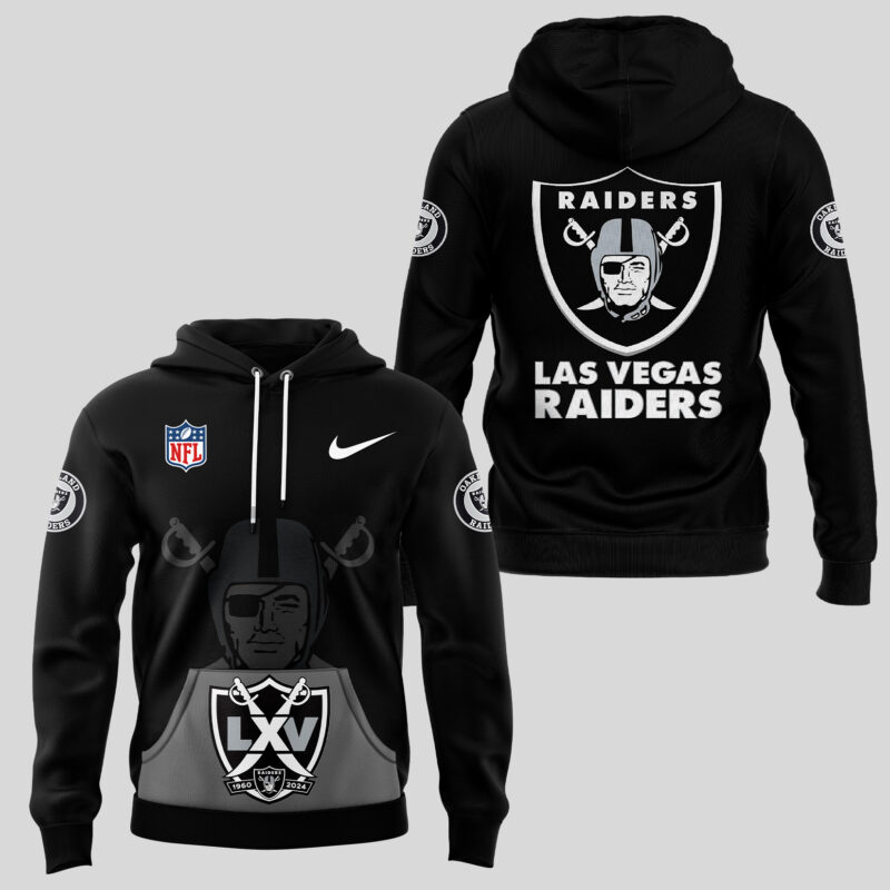 Men’s Fanatics Black Las Vegas Raiders Pullover Hoodie - Image 2