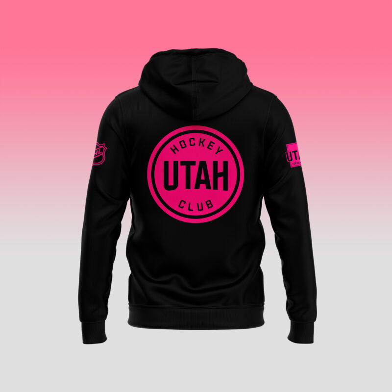 Men’s Nike Utah Hockey Club 2024 NHL Breast Cancer Awareness Month Pullover Hoodie - Image 3