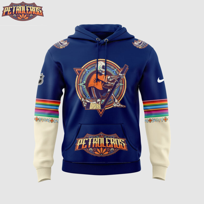 Edmonton Oilers Dia De Los Muertos 2024 Hoodie - Image 2