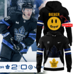 Toronto Maple Leafs 2024 NHL Justin Bieber Hoodie (Black)