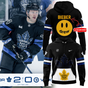 Toronto Maple Leafs 2024 NHL Justin Bieber Hoodie (Black)
