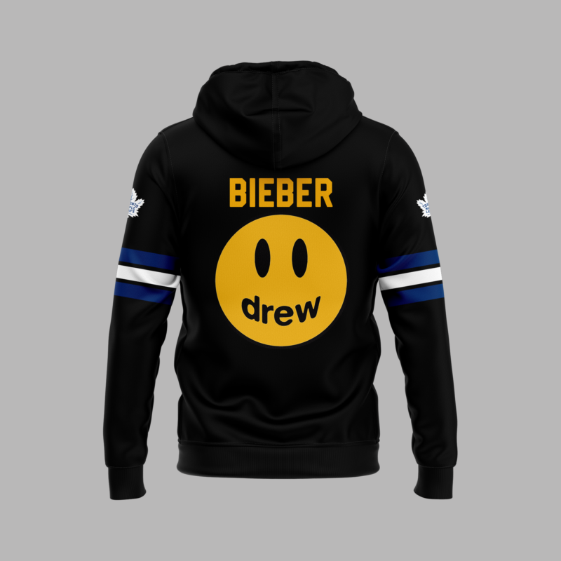 Toronto Maple Leafs 2024 NHL Justin Bieber Hoodie (Black) - Image 3