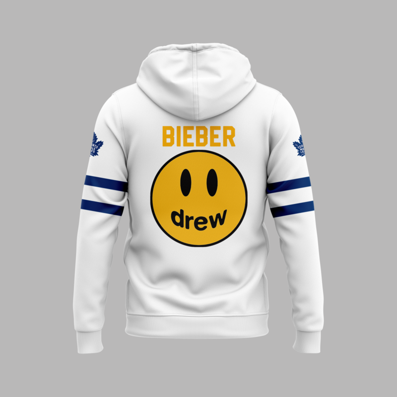 Toronto Maple Leafs 2024 NHL Justin Bieber Hoodie (White) - Image 3