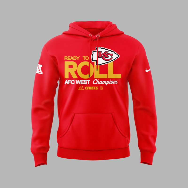 Men's Nike Red Kansas City Chiefs 2024 AFC West Division Champions Locker Room Trophy Collection Premium Pullover Hoodie V3 - Image 2