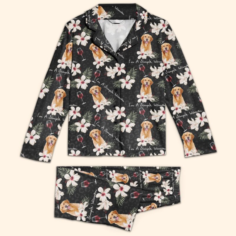 I'm A Simple Woman - Personalized Photo Women's Pajamas Set - Image 4