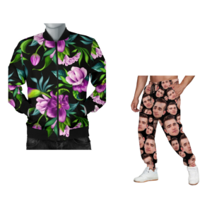 Combo Personalized Beautiful Purple Floral Jacket and Sweatpants