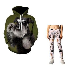 Combo Personalized Green Dog Hoodies and Legging