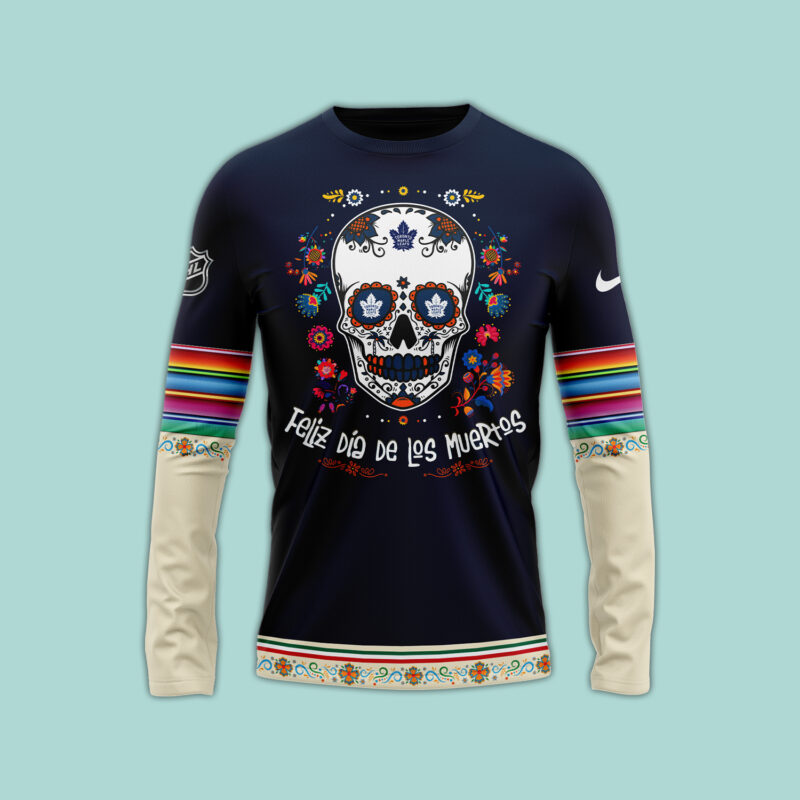 Unisex Nike Toronto Maple Leafs 2024 NHL Dia De Los Muertos Premium Limited Long Sleeve Shirt - Image 2