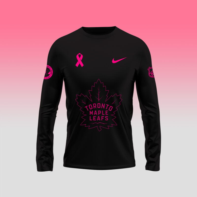 Unisex Nike Toronto Maple Leafs 2024 NHL Breast Cancer Awareness Month Long Sleeve Shirt - Image 2