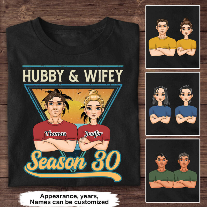 Hubby And Wifey Season - Personalized Custom Classic T-shirt - Image 2